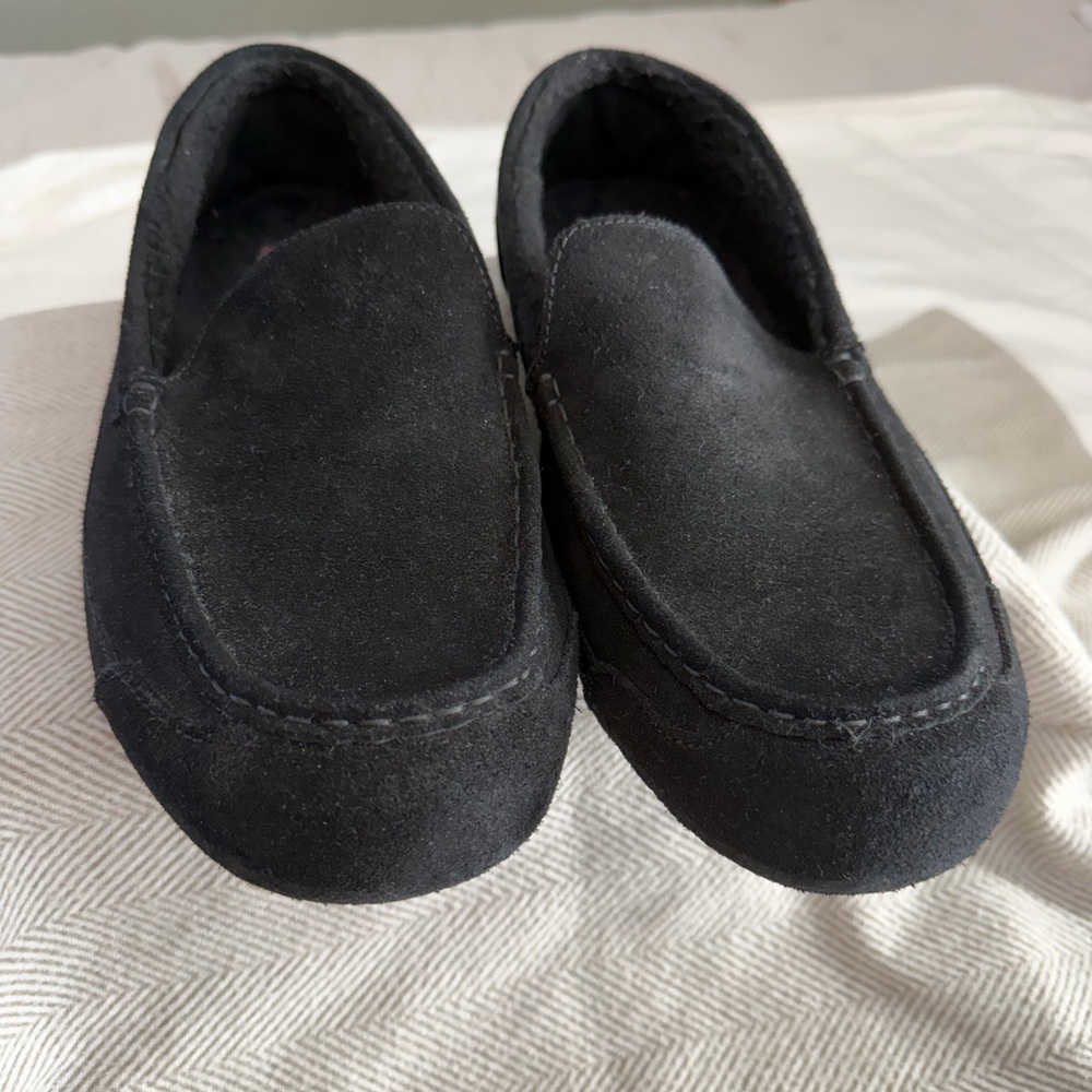 Mens Samuel Hubbard Black Suede Loafers Leather Upper/Wool Lined Size 12